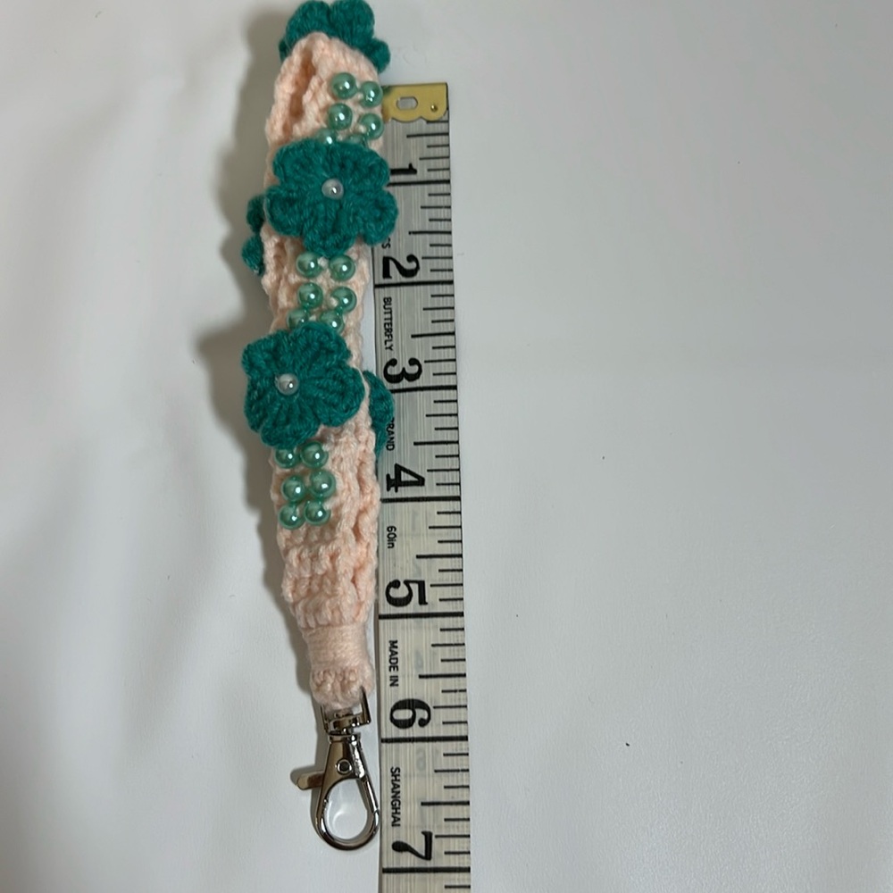 Vibrant Pink and Green Key Card Holder with Elegant Tassel